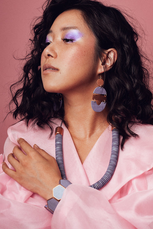 Geometric wooden earrings Mehrin