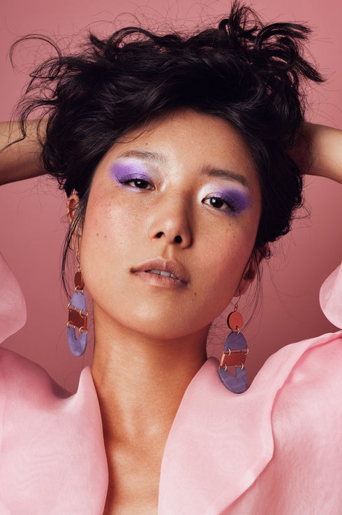 Geometric wooden earrings Mehrin