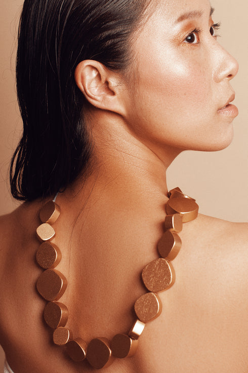 Collana geometrica Enissa - metallizzata