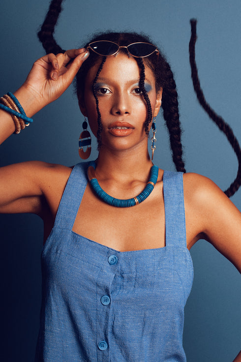 Geometric wooden earrings Mehrin