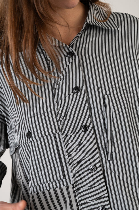 Getreiftes Oversize Hemd