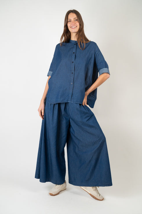 Baumwollbluse Agnes - Denim