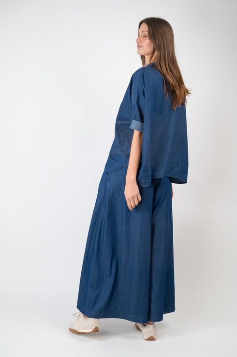 Baumwollbluse Agnes - Denim