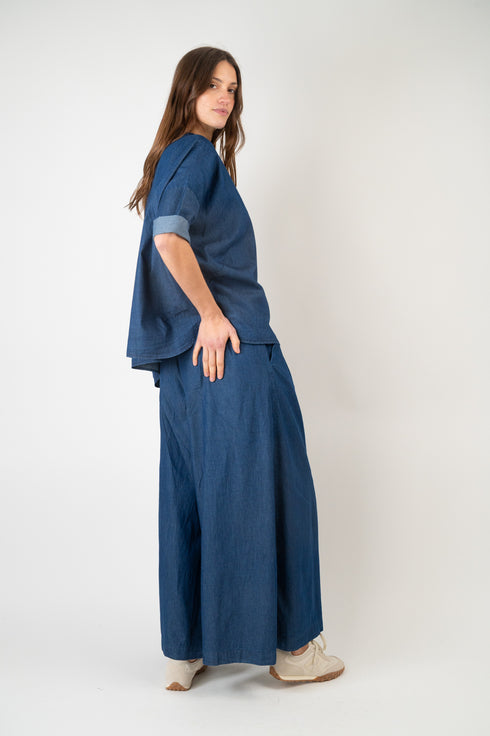 Baumwollbluse Agnes - Denim