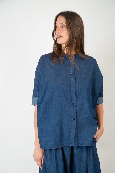 Baumwollbluse Agnes - Denim
