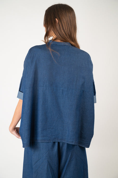 Baumwollbluse Agnes - Denim