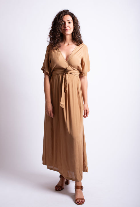Elegenate's long wrap dress Julie