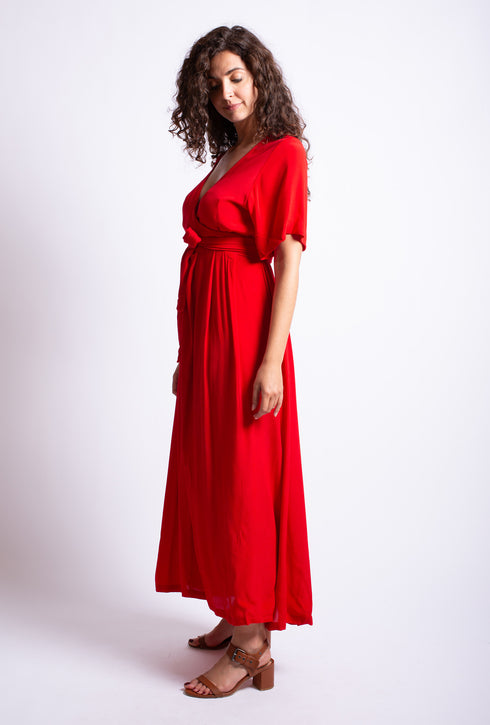 Elegenate's long wrap dress Julie