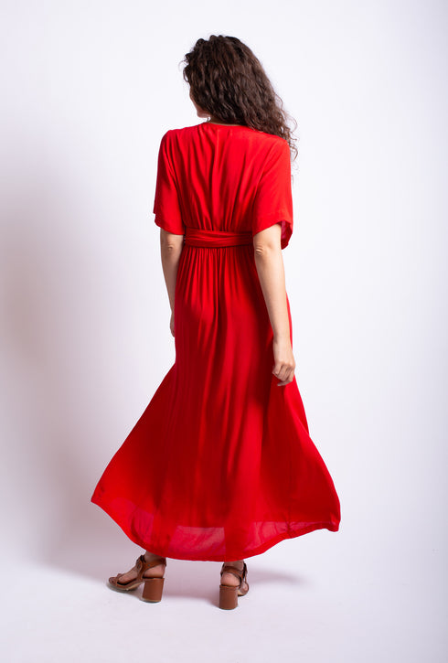 Elegenate's long wrap dress Julie