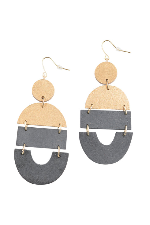 Geometric wooden earrings Mehrin