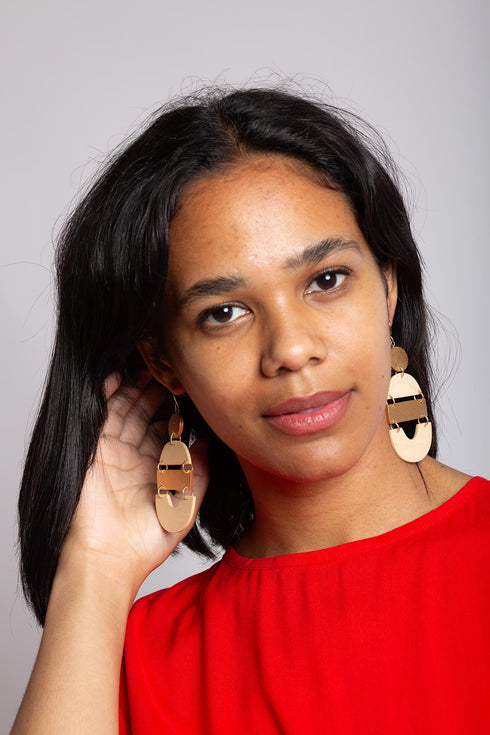 Geometric wooden earrings Mehrin