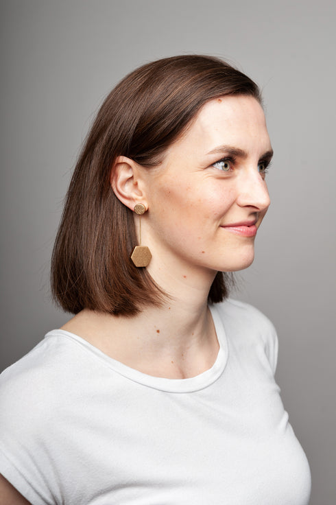 Geometric dangle earrings Lidia - metallic