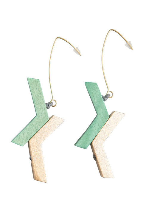 Geometric triangle hanging earrings Olivia