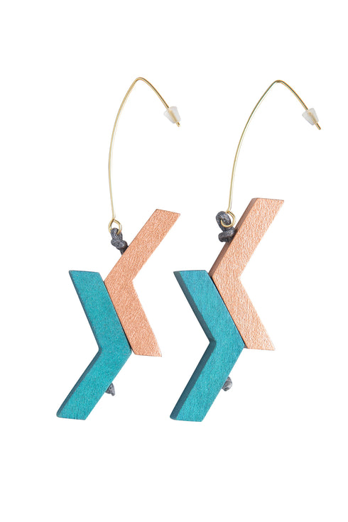 Geometric triangle hanging earrings Olivia