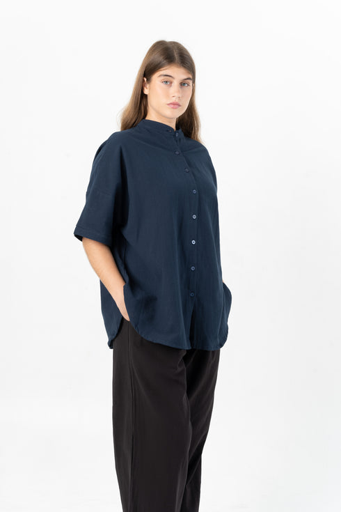 Kurze Bluse Dewana - Leinen
