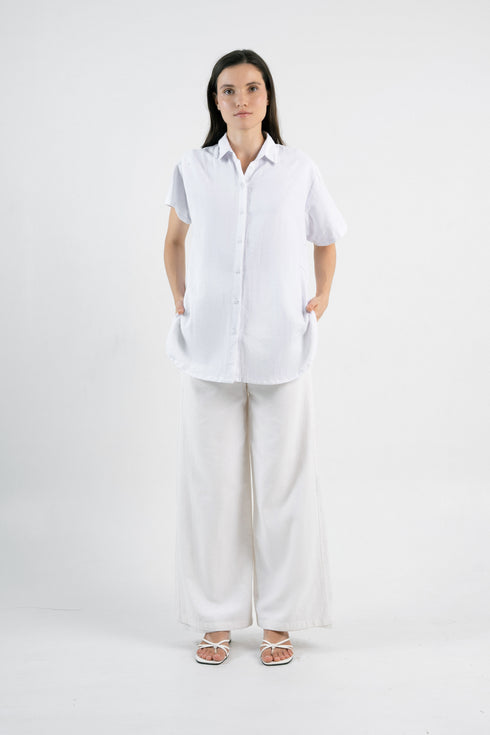 Kurzärmlige Bluse Freya - Leinen