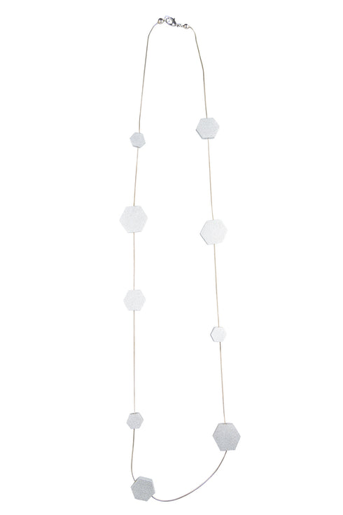 Lange Geometrische Kette Lidia - metalic