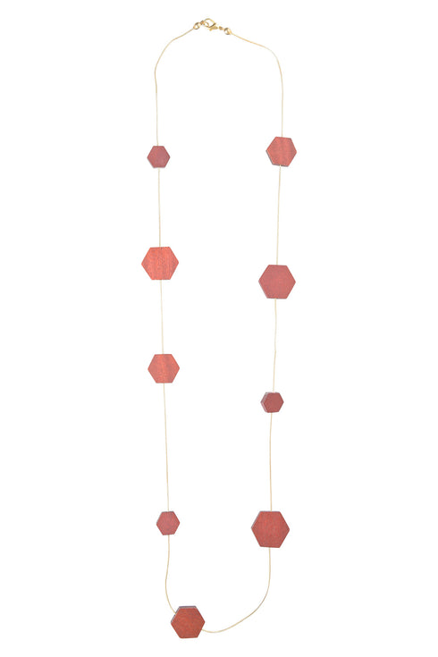 Lidia long geometric necklace