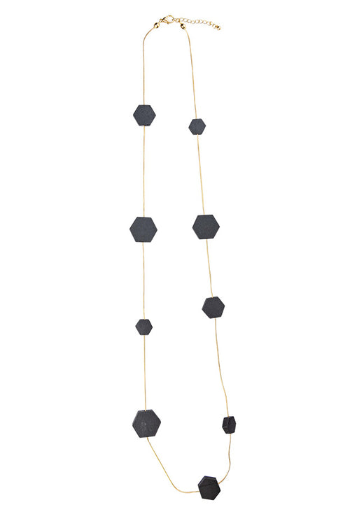 Lidia long geometric necklace
