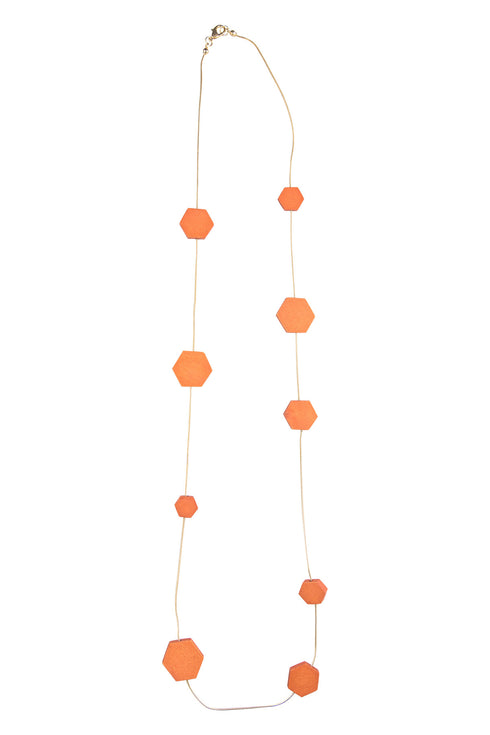 Lidia long geometric necklace