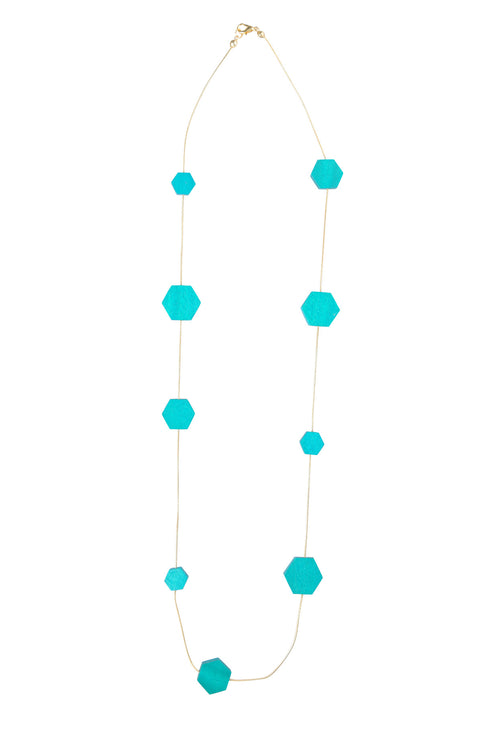Lidia long geometric necklace