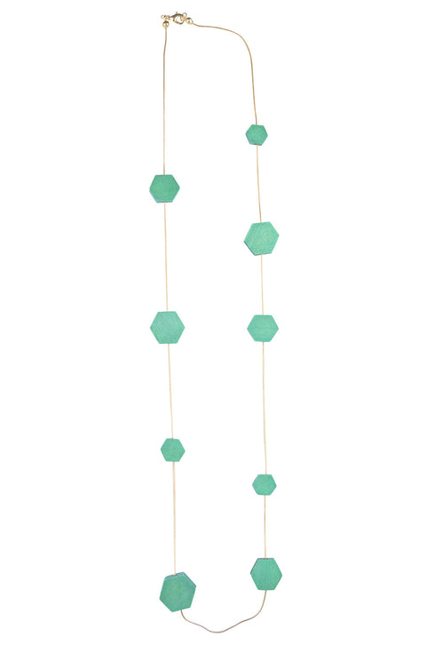 Lidia long geometric necklace