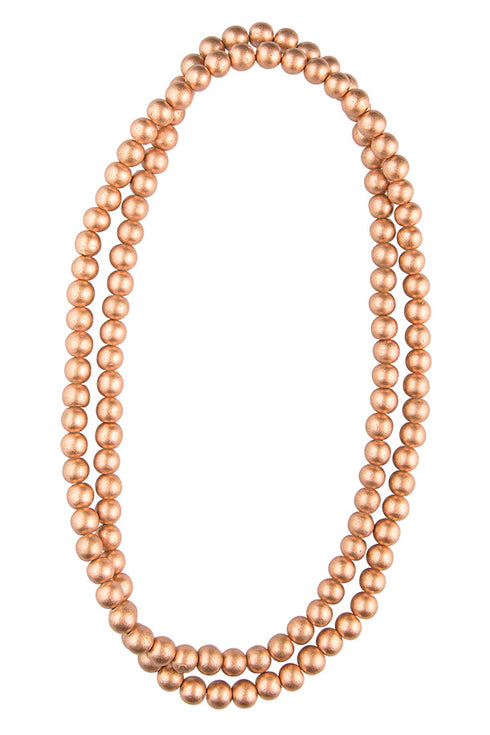 Collana di perle di legno Alison metallic