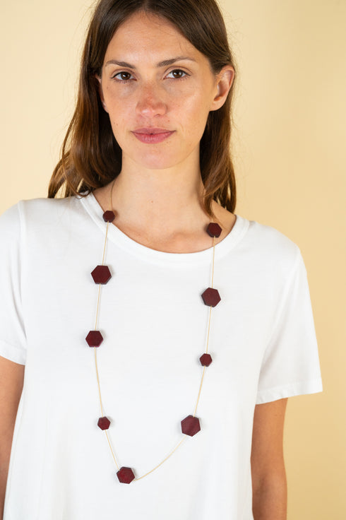 Lidia long geometric necklace