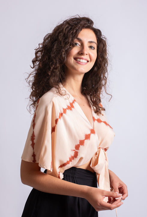 Top a portafoglio in look batik Tali