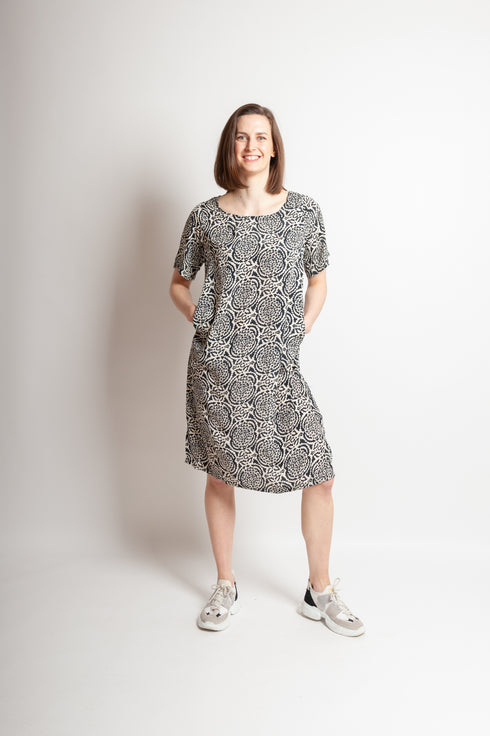 Short sleeve lightweight silk dress Saira