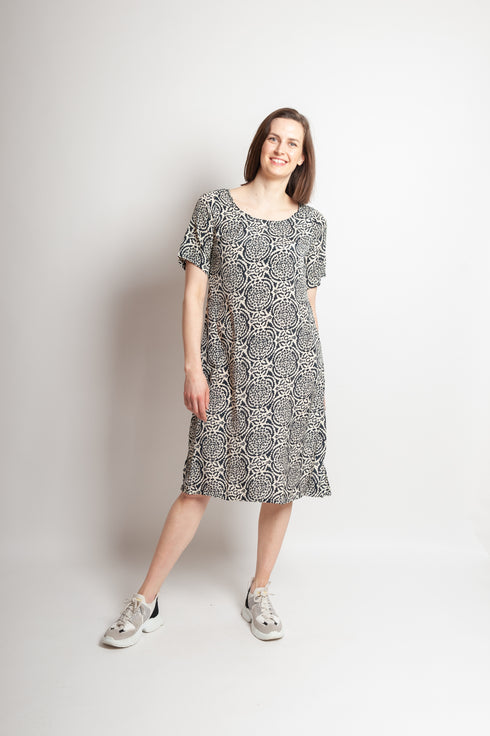 Short sleeve lightweight silk dress Saira