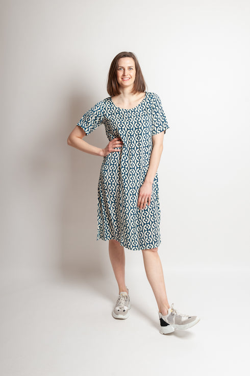 Short sleeve lightweight silk dress Saira