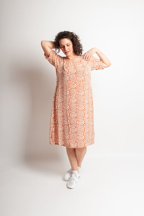 Short sleeve lightweight silk dress Saira