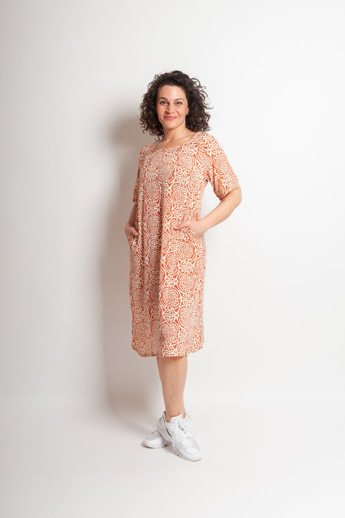 Short sleeve lightweight silk dress Saira