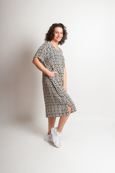 Short sleeve lightweight silk dress Saira