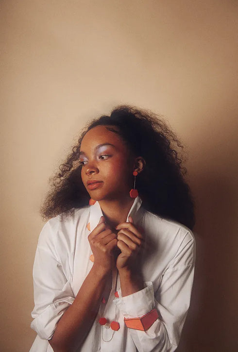 Geometrische Holzohrringe Lidia