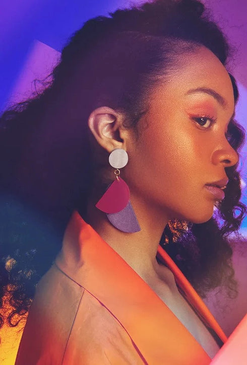 Orecchini pendenti geometrici Fiamma