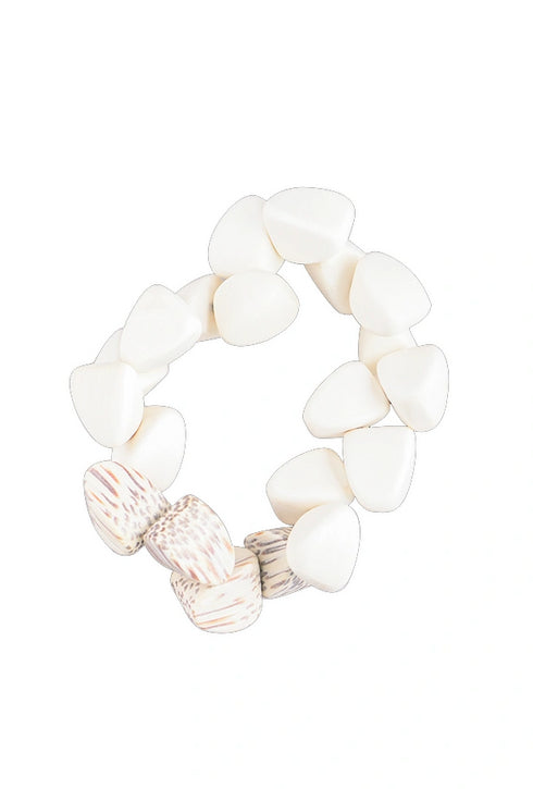 Bracciale con gocce in legno di palma Liron