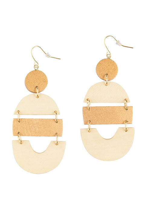 Geometric wooden earrings Mehrin