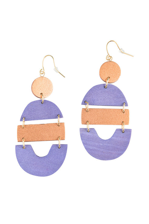 Geometric wooden earrings Mehrin