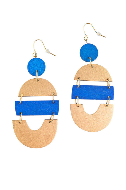 Geometric wooden earrings Mehrin