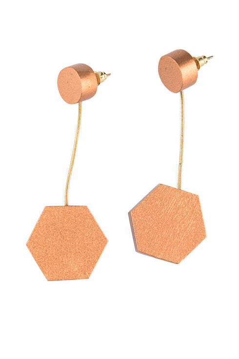 Geometric dangle earrings Lidia - metallic