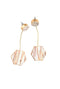 Hanging geometric palm wood earrings Lidia