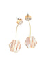 Hanging geometric palm wood earrings Lidia