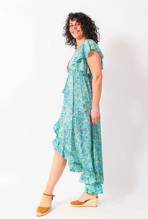 Y Why? Printed Wrap Dress Lilliana