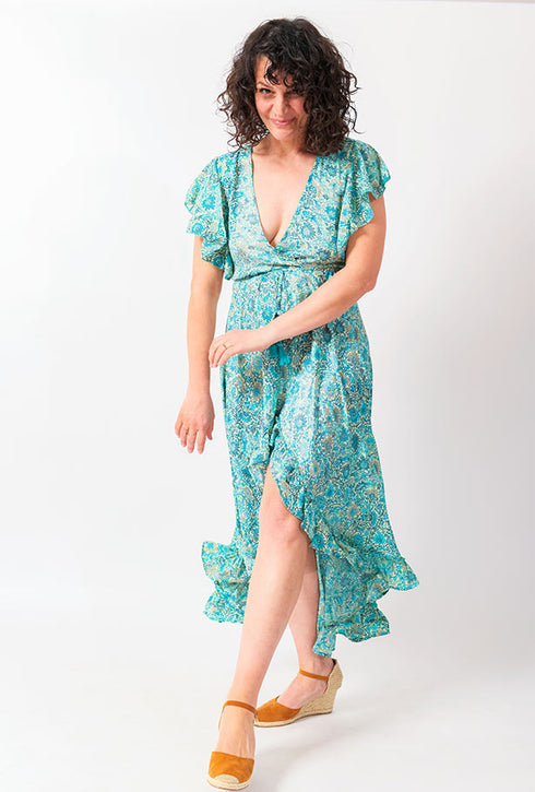 Y Why? Printed Wrap Dress Lilliana