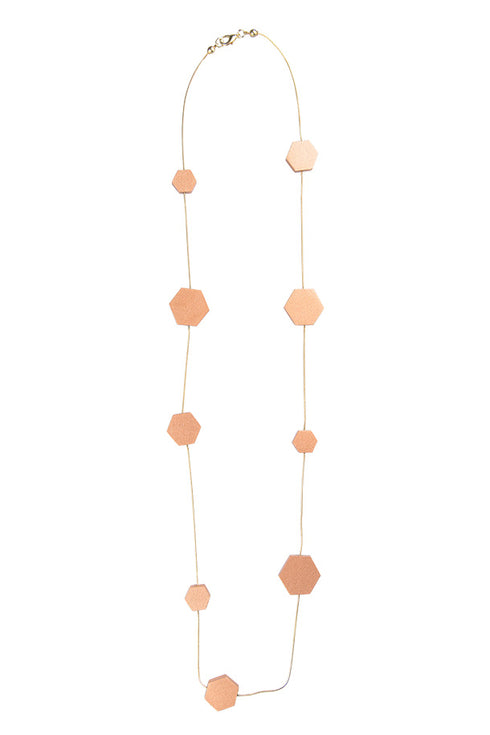 Lange Geometrische Kette Lidia - metalic